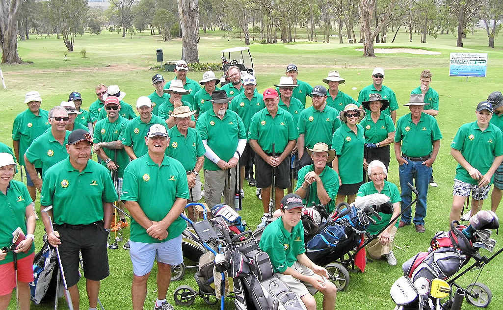 RECORD: Clifton Golf Club members after scoring the fastest 18-hole round of golf with one ball.